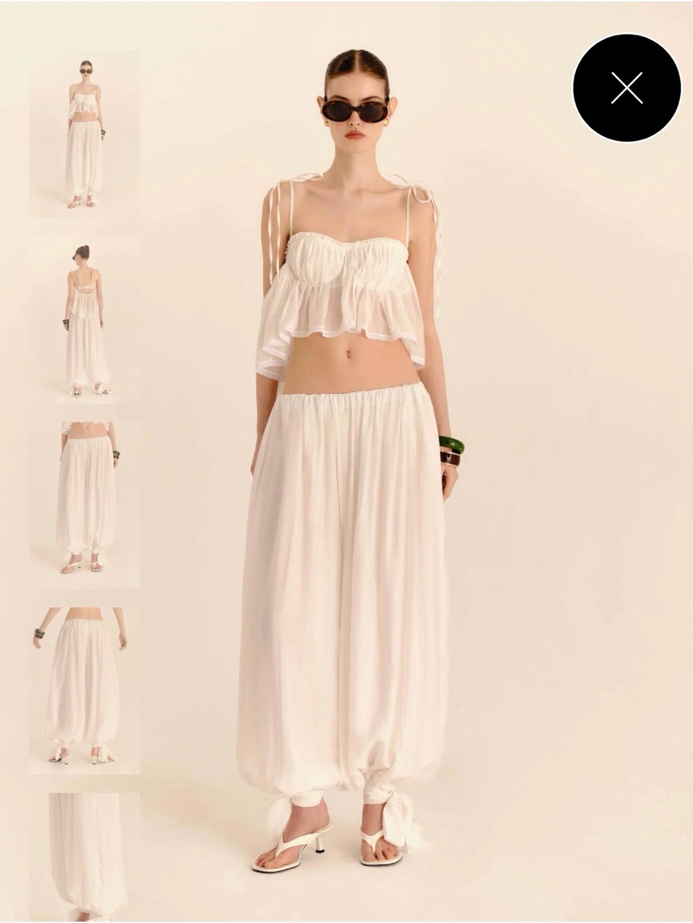 Leny Set- BRAND NEW UNWORN Women's Cream Maxi Balloon Skirt with Elastic Waist